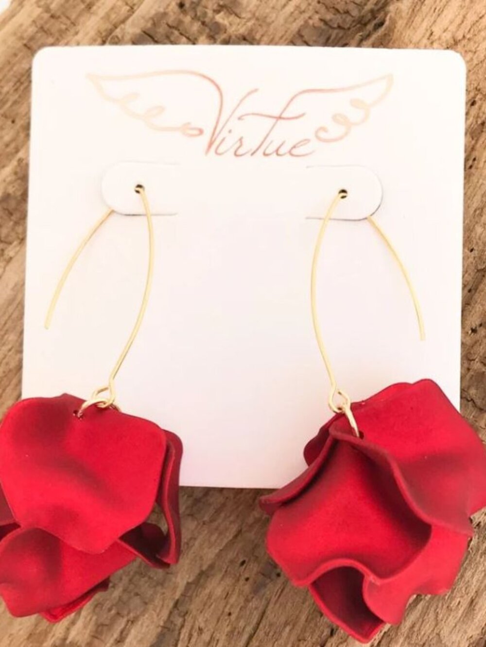 Hyacinth Tiered Marquis Earrings β Metallic Red Lightweight Earrings